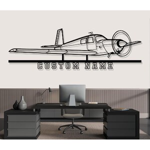 Mooney M20C Ranger Airplane Silhouette Metal Wall Art, Custom Metal Wall Decor,Custom Plane Silhouette Wall Art, Custom Name Sign,Pilot Gift