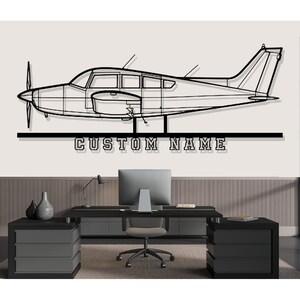 Beechcraft Sierra C24R Airplane Silhouette Metal Wall Art, Custom Metal Wall Decor,Custom Plane Silhouette Wall Art, Custom Name Sign, Pilot