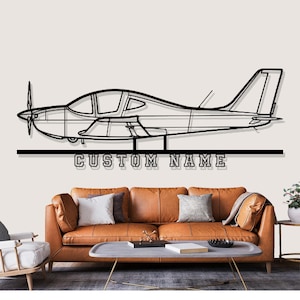 Tecnam P2002 Sierra Airplane Silhouette Metal Wall Art, Custom Metal Wall Decor,Custom Plane Silhouette Wall Art,Custom Name Sign,Pilot Gift