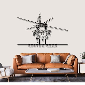Sikorsky MH60L DAP Black Hawk Helicopter Silhouette Metal Wall Art, Custom Metal Wall Decor, Custom Helicopter Silhouette Wall Art, Custom