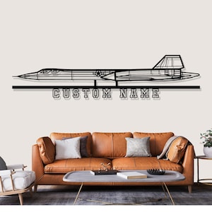 Lockheed SR71 BlackBird Airplane Silhouette Metal Wall Art, Custom Metal Wall Decor,Custom Plane Silhouette Wall Art, Custom Name Sign