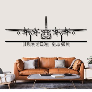 Lockheed MC 130J Airplane Silhouette Metal Wall Art, Custom Metal Wall Decor,Custom Plane Silhouette Wall Art, Custom Name Sign, Pilot Gifts