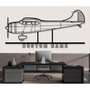 Cessna 195 Airplane Silhouette Metal Wall Art, Custom Metal Wall Decor,Custom Plane Silhouette Wall Art, Pilot Gifts