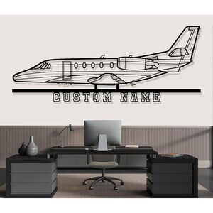 Cessna Citation XLS Airplane Silhouette Metal Wall Art, Custom Metal Wall Decor,Custom Plane Silhouette Wall Art, Custom Name Sign, Pilot