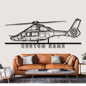 Airbus H160 Helicopter Silhouette Metal Wall Art, Custom Metal Wall Decor, Custom Helicopter Silhouette Wall Art, Custom Name Sign, Pilot