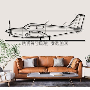 Piper Comanche 250 Airplane Silhouette Metal Wall Art, Custom Metal Wall Decor,Custom Plane Silhouette Wall Art, Custom Name Sign,Pilot Gift