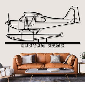 Citabria Airplane Silhouette Metal Wall Art, Custom Metal Wall Decor,Custom Plane Silhouette Wall Art, Custom Name Sign, Pilot Gifts