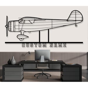 Cessna C 165 Airplane Silhouette Metal Wall Art, Custom Metal Wall Decor,Custom Plane Silhouette Wall Art, Custom Name Sign, Pilot Gifts