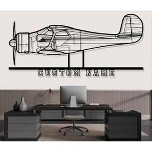 Beechcraft Model D17 Staggerwing  Airplane Silhouette Metal Wall Art, Custom Metal Wall Decor,Custom Plane Silhouette Wall Art, Custom Sign