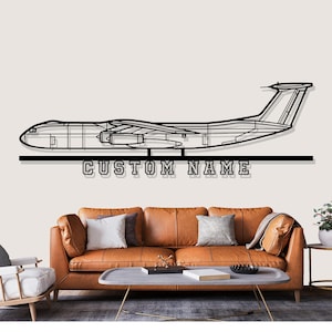 Lockheed C 141 Starlifter Airplane Silhouette Metal Wall Art, Custom Metal Wall Decor,Custom Plane Silhouette Wall Art, Custom Name Sign,