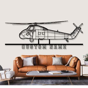Westland Wessex HAR 2 Helicopter Silhouette Metal Wall Art, Custom Metal Wall Decor, Custom Helicopter Silhouette Wall Art, Custom Name Sign