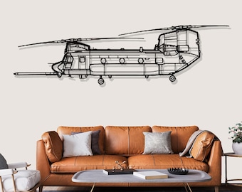 Bell 206B 3 Jetranger 3 Helicopter Silhouette Metal Wall Art