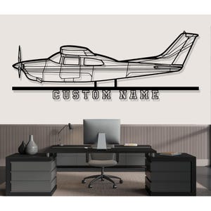 Cessna 210L Centurion Airplane Silhouette Metal Wall Art, Custom Metal Wall Decor,Custom Plane Silhouette Wall Art, Pilot Gifts
