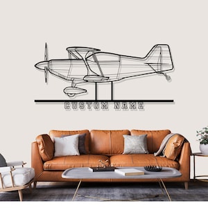 Pitts S2 C Airplane Silhouette Metal Wall Art, Custom Metal Wall Decor,Custom Plane Silhouette Wall Art, Custom Name Sign, Pilot Gifts