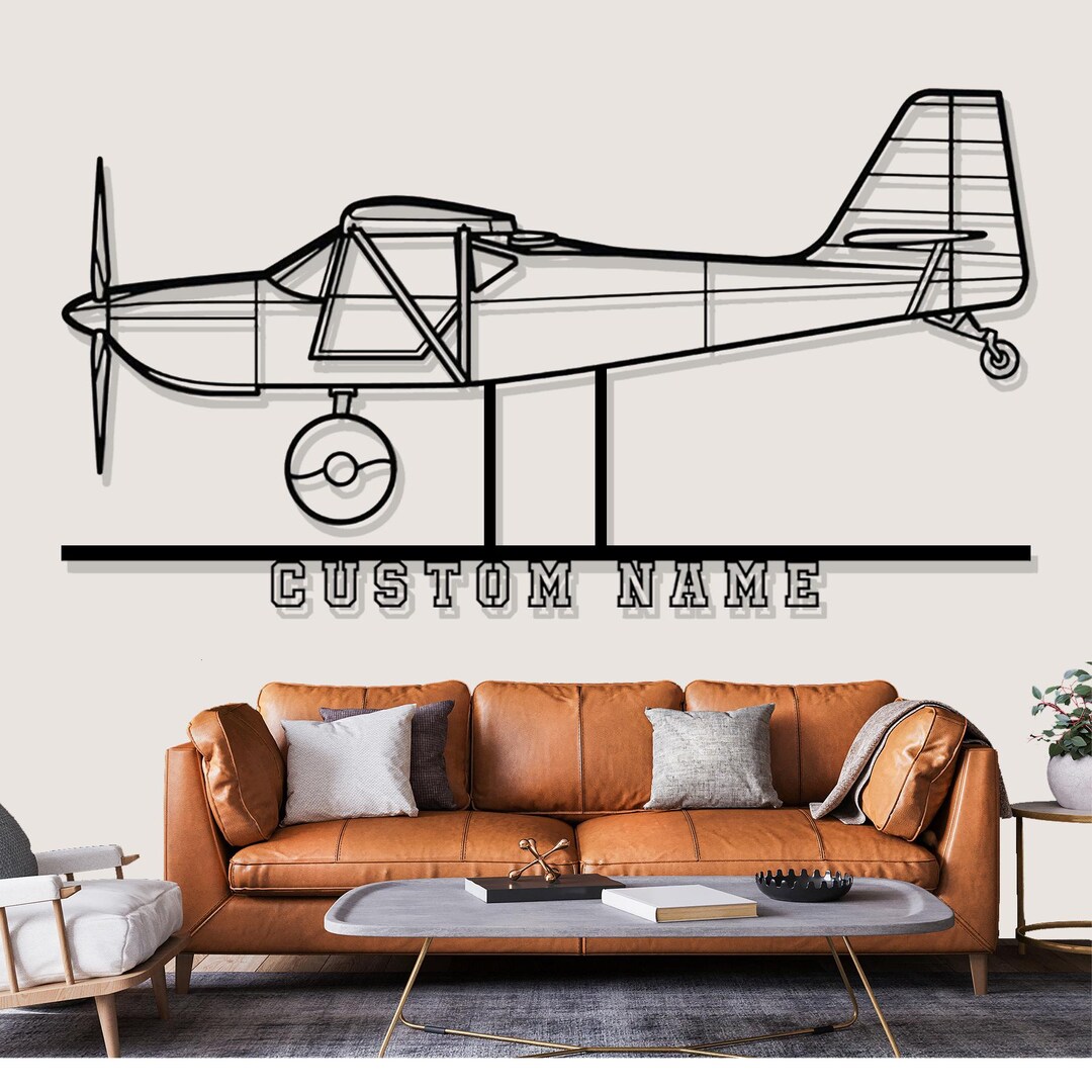 Kitfox 5 Airplane Silhouette Metal Wall Art, Custom Metal Wall Decor ...