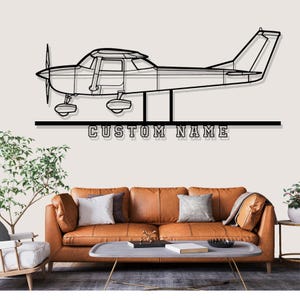 Cessna 150 Airplane Silhouette Metal Wall Art, Custom Metal Wall Decor,Custom Plane Silhouette Wall Art, Pilot Gifts