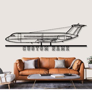 BAC 1 11 200 Airplane Silhouette Metal Wall Art, Custom Metal Wall Decor,Custom Plane Silhouette Wall Art, Custom Name Sign, Pilot Gifts