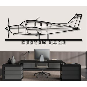Beechcraft Sierra B24R Airplane Silhouette Metal Wall Art, Custom Metal Wall Decor,Custom Plane Silhouette Wall Art, Custom Name Sign, Pilot