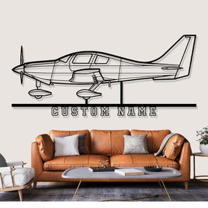 Lancair 400 Airplane Silhouette Metal Wall Art, Custom Metal Wall Decor,Custom Plane Silhouette Wall Art, Custom Name Sign, Pilot Gifts