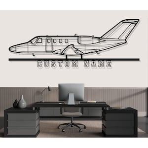 Cessna Citation M2 Airplane Silhouette Metal Wall Art, Custom Metal Wall Decor,Custom Plane Silhouette Wall Art, Custom Name Sign,Pilot Gift
