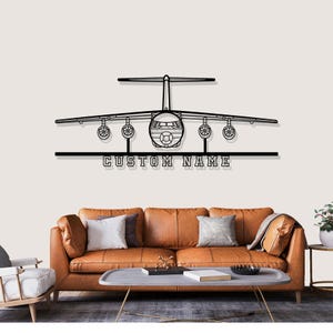 British Aerospace BAe 146 Airplane Silhouette Metal Wall Art, Custom Metal Wall Decor,Custom Plane Silhouette Wall Art, Custom Name Sign