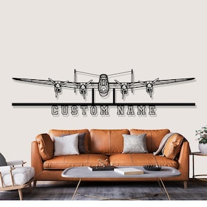 Avro Lancaster MK 1 Airplane Silhouette Metal Wall Art, Custom Metal Wall Decor,Custom Plane Silhouette Wall Art, Custom Name Sign, Pilot