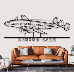 Lockheed C 121A Constellation Airplane Silhouette Metal Wall Art, Custom Metal Wall Decor,Custom Plane Silhouette Wall Art, Custom Name Sign