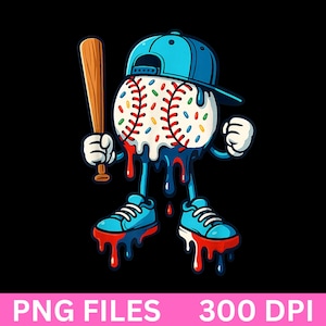 Baseball Lifestyle 101 PNG – Youth Baseball Drip Ice Cream Design Digital Download