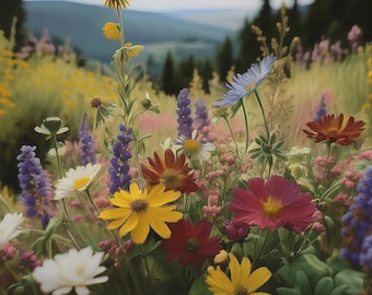 Wildflower Art Digital File Download to Print