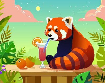 Red Panda Digital Art