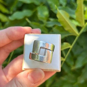 MODERNIST 925 Sterling Silver Chunky Geometric Style Ring | Size N | 18.95g Statement Piece