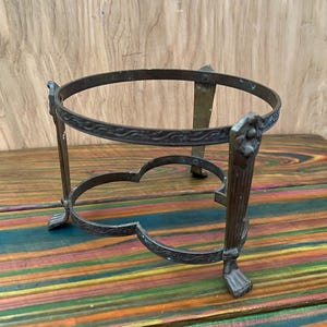 Stojak na rośliny z mosiądzu w stylu vintage, ozdobny, trawiony uchwyt na kulę