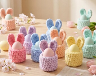 Crochet Bunny Eierhalter Muster | Ostern Amigurumi Dekor (PDF Download)