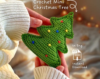 Crochet Christmas Tree Pattern | Mini Holiday Ornament or Keychain | Beginner Friendly PDF Tutorial