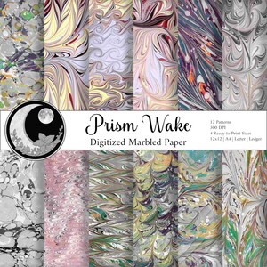 Papel marmorizado digitalizado Prism Wake