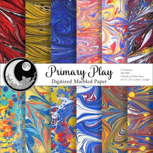 Primary Play gedigitaliseerd gemarmerd papier