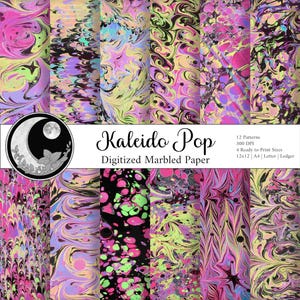 Kaleido Pop gedigitaliseerd gemarmerd papier