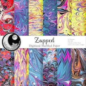 Papel marmorizado digitalizado e zapped