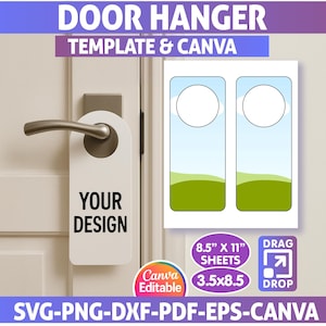 Door Hanger Template, Door Hanger Svg, Hotel Door Tag Template, Door Knob Hanger, Doorknob Hanging Sign, Bedroom Door Hanger, Svg For Cricut