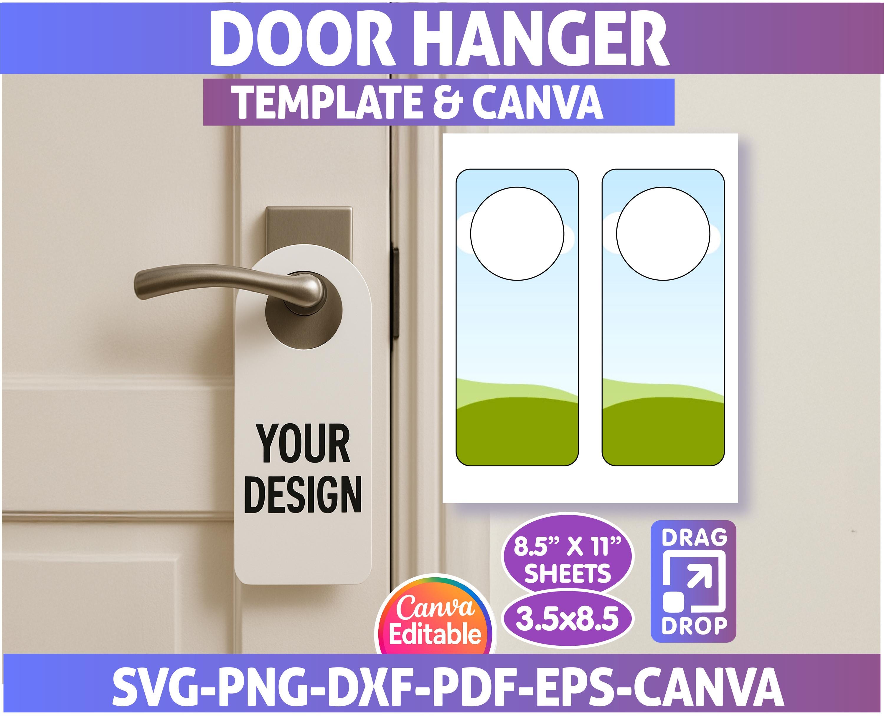 Door Hanger Template, Door Hanger Svg, Hotel Door Tag Template, Door