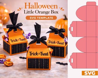 Halloween Treat Box SVG Template | Trick or Treat Favor Packaging (Digital Download)