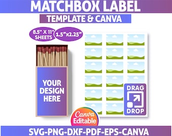 Matchbox Label Template, Match Book Svg, Matchbox Template, Match Box, Match Box Sticker, Box Packaging, Matchbox Svg, Blank Template