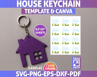 Aanpasbare sjabloon huissleutelhanger: cadeaulabel makelaar (bewerkbaar op canvas, digitale download)