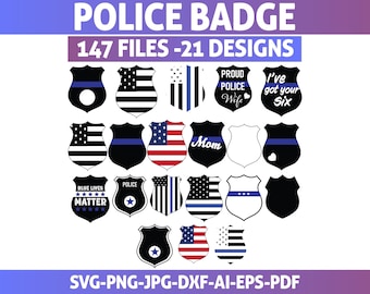 Police Badge SVG Bundle: Officer Clipart, Laser Cut Files (Digital Download)