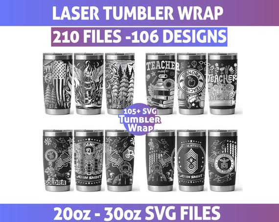 100+ Laser Tumbler Wrap SVG Bundle, Engraving Wrap Files for 20oz 30oz Tumblers