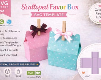 Elegant Gift Box SVG Template | Lid Box Cricut File | Minimal Favor Box | Jewelry Packaging Box | Small Business Packaging