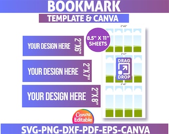 Modello di segnalibro Canva: design drag & drop, stampabile fai da te (download digitale)