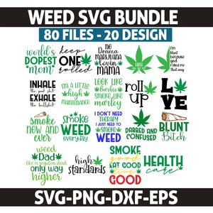 Weed SVG Bundle | Cannabis SVG Quotes | Marijuana Svg Designs | Funny Weed Sayings | 420 SVG Bundle | Cricut Cut Files | Svg Png Dxf Eps