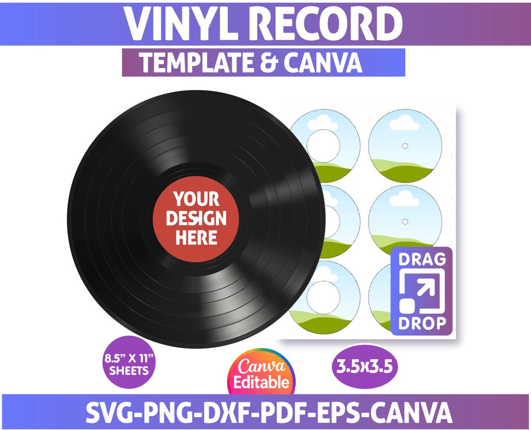 Image 6 for Vinyl Record Label Template
