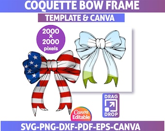 Coquette Bows Canva Template Bundle: DIY Ribbon Bows (Digital Download)